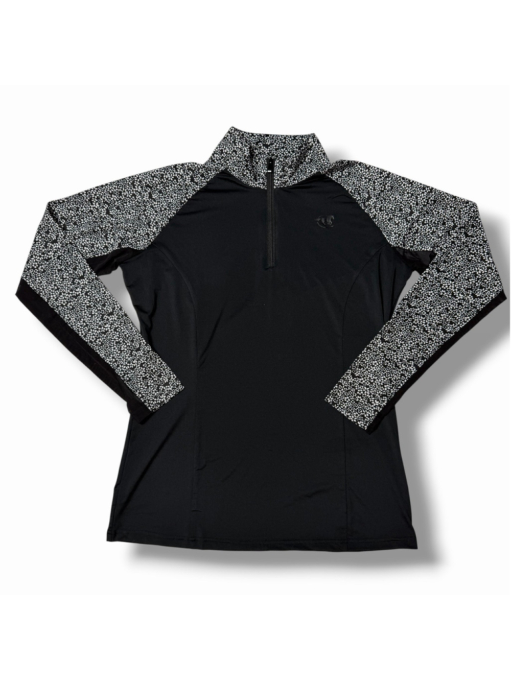 SmartPak Piper Womens M Black Floral Long Sleeve Pullover Q-Zip